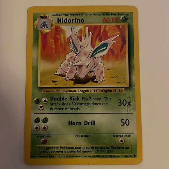 Nidorino Pokémon Card - Picture 1 of 1